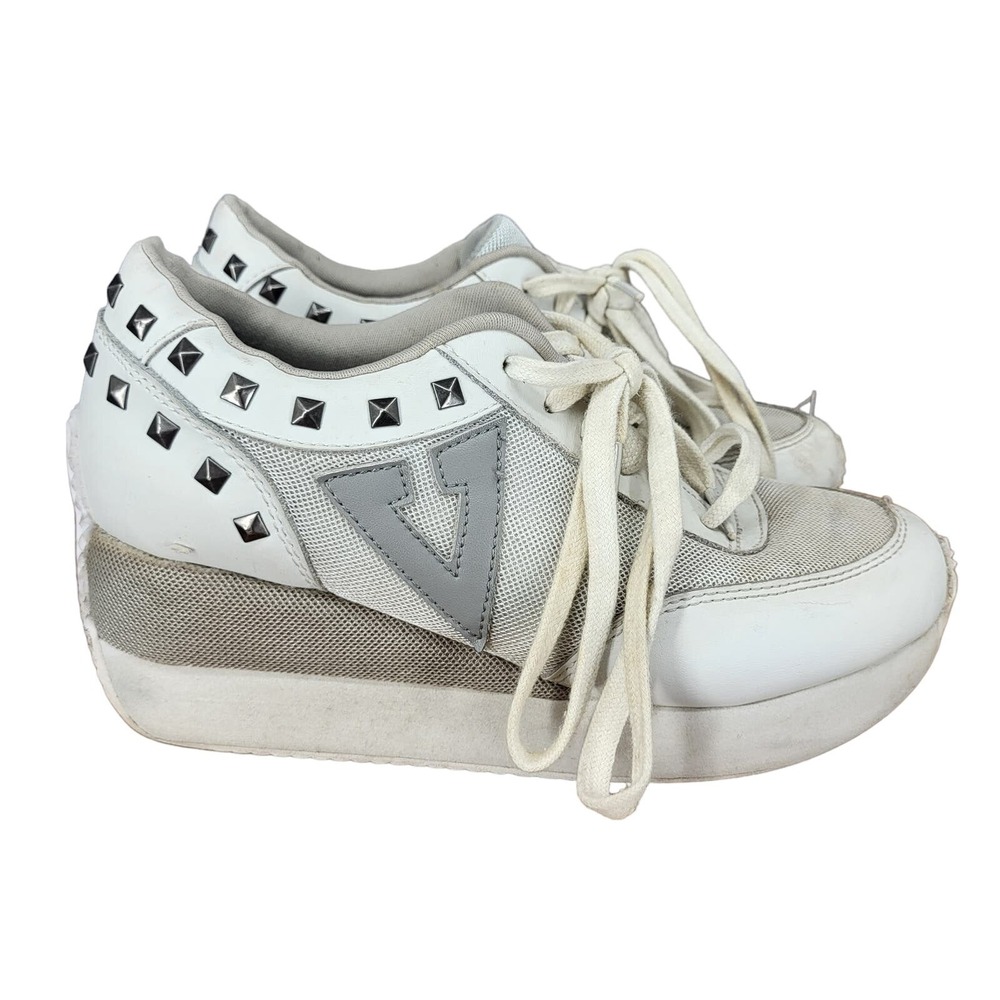 Volatile White and Gray Athletic Shoes